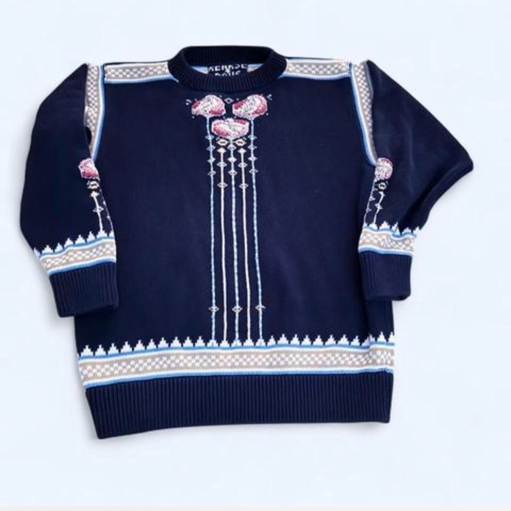 Kearse + Boys Navy Sweater with hand embroidery